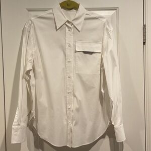 Brunello Cucinelli White Button-Front Shirt, made in Italy